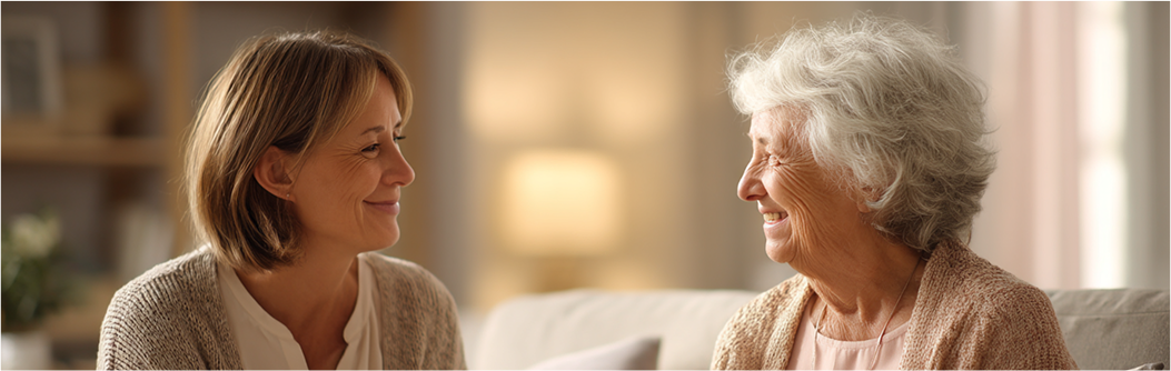 Care professional with resident